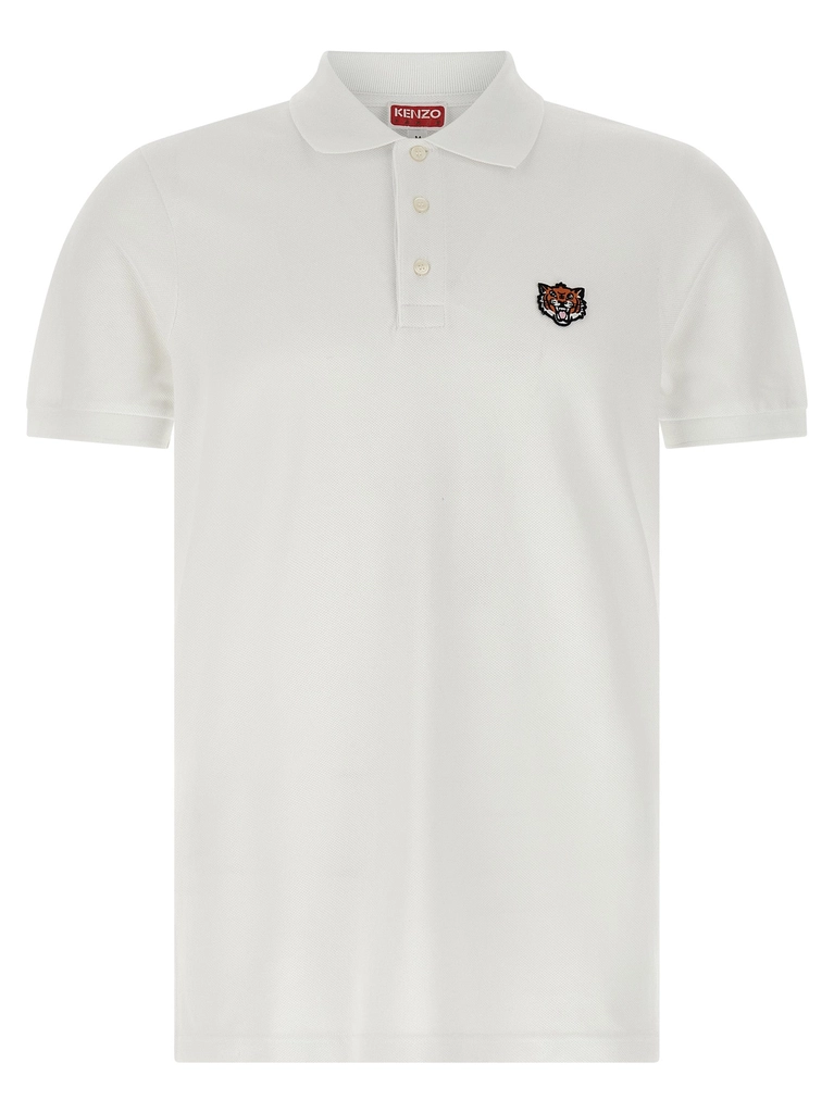 Kenzo Happy Tiger Polo Bianco-Uomo