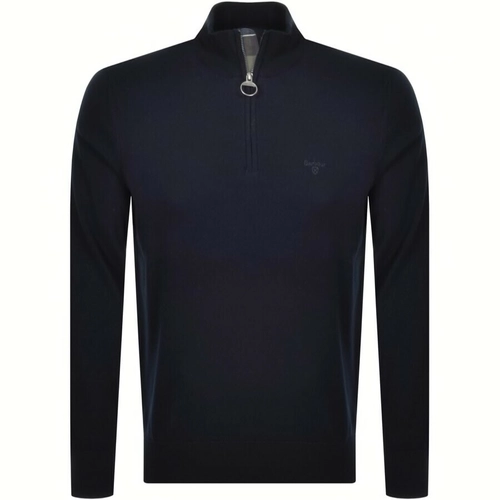 Barbour Half Zip Knit Jumper Navy
